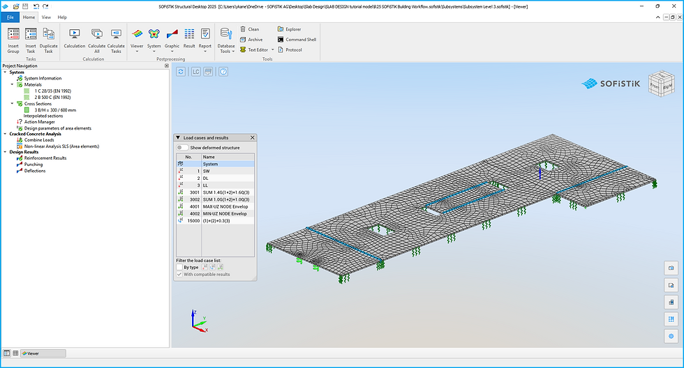 Non linear analysis Deflections template