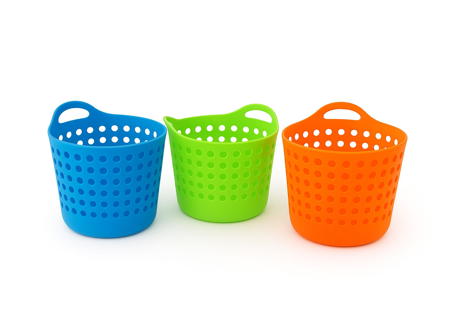 סלסלה קטנה עגולה מחוררת מפלסטיק קשיח