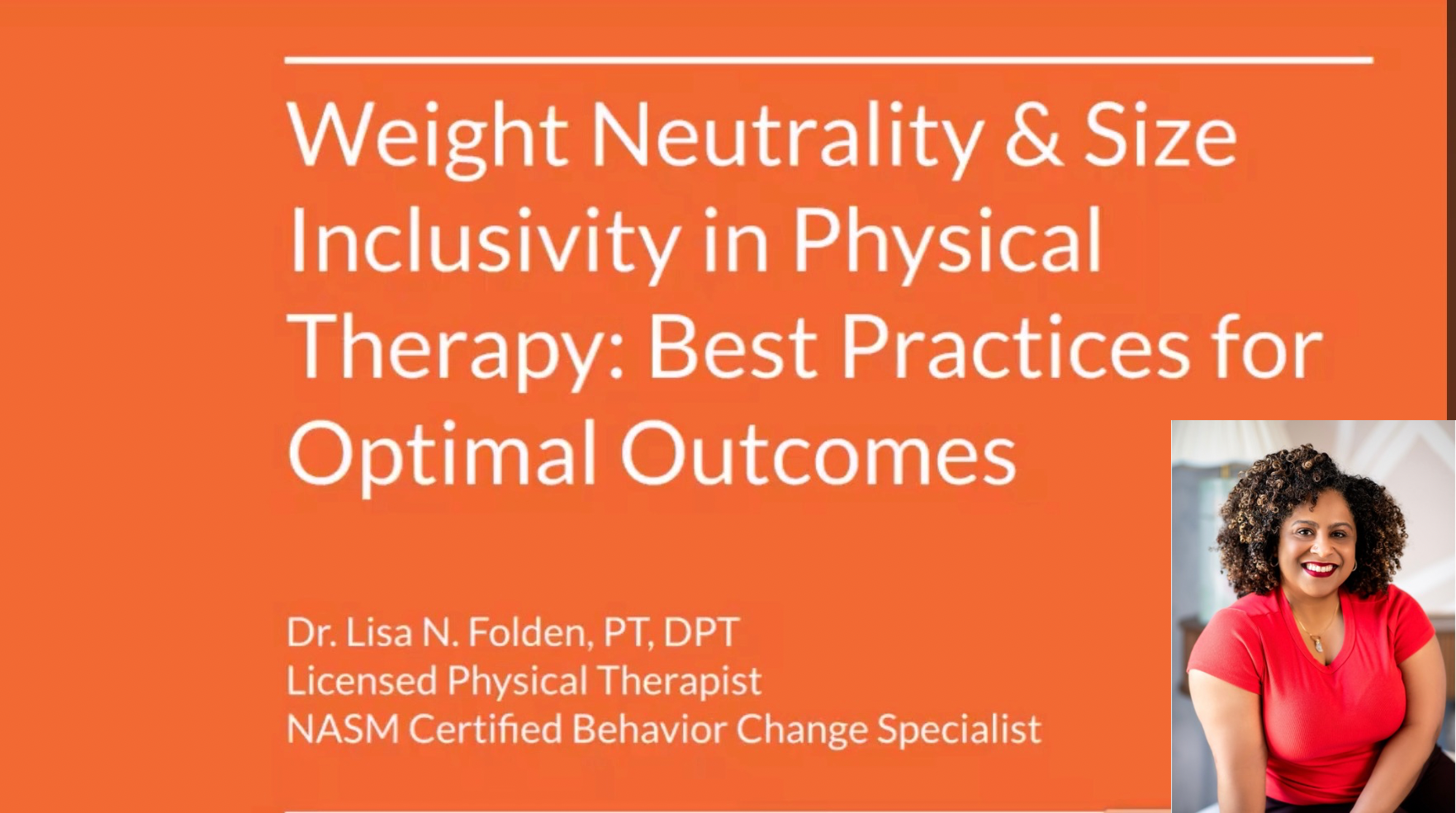 Weight Neutrality in Physical Therapy Course