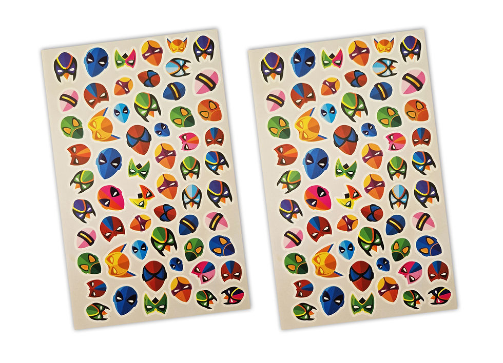 זוג מדבקות - גיבורי על - ראש - סמל