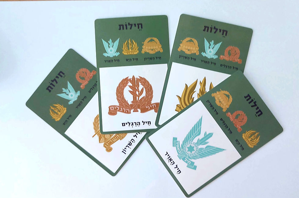 תמונה ממוזערת: קלפי משחק רביעיות ארץ ישראל