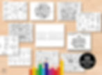 Happy Birthday cards and doodles in black and white with Mokile Art.