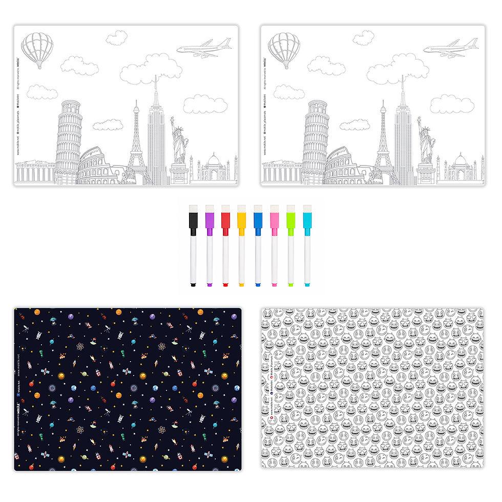 תמונה ממוזערת: 4 beautiful Education placemats for kids - מארז פלייסמטים באנגלית
