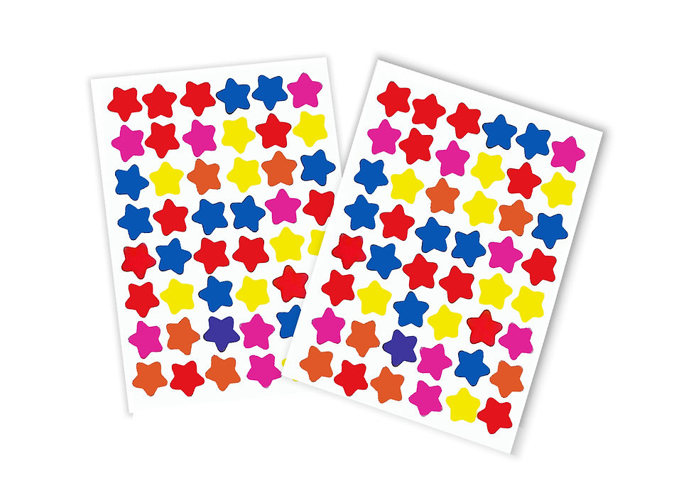 מדבקות כוכבים צבעונים