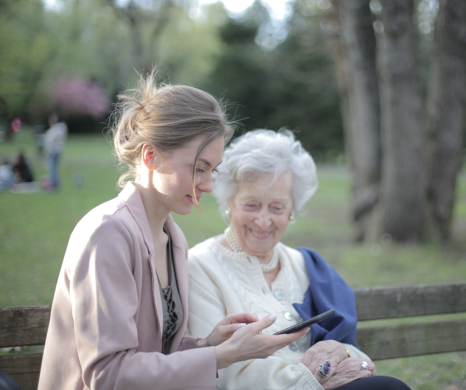 "A granddaughter helps her grandmother explore caring support online because finding the right home care starts with a loving conversation."