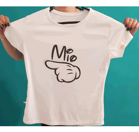 Miniatura: Playera Blanca Dama Cuello Redondo