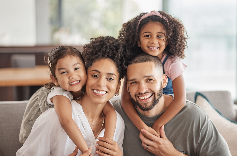 family in home