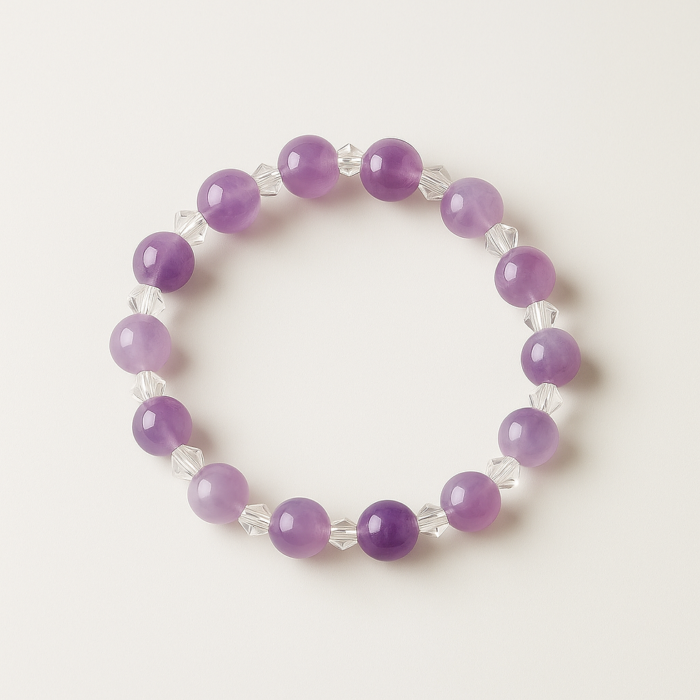 Amethyst & Preciosa Crystal Bracelet – Stone of Calm & Elegance