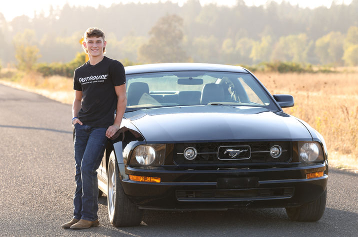 Senior Pictures boy and car