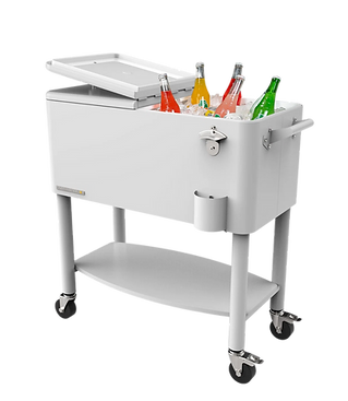 white permasteel patio cooler available for rental