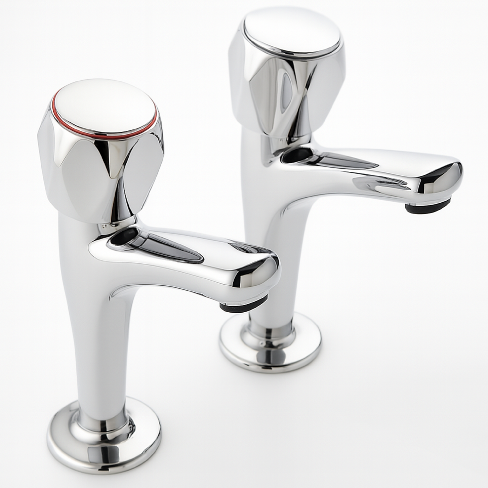 Mercia Modern High Neck Kitchen Tap Pair Chrome