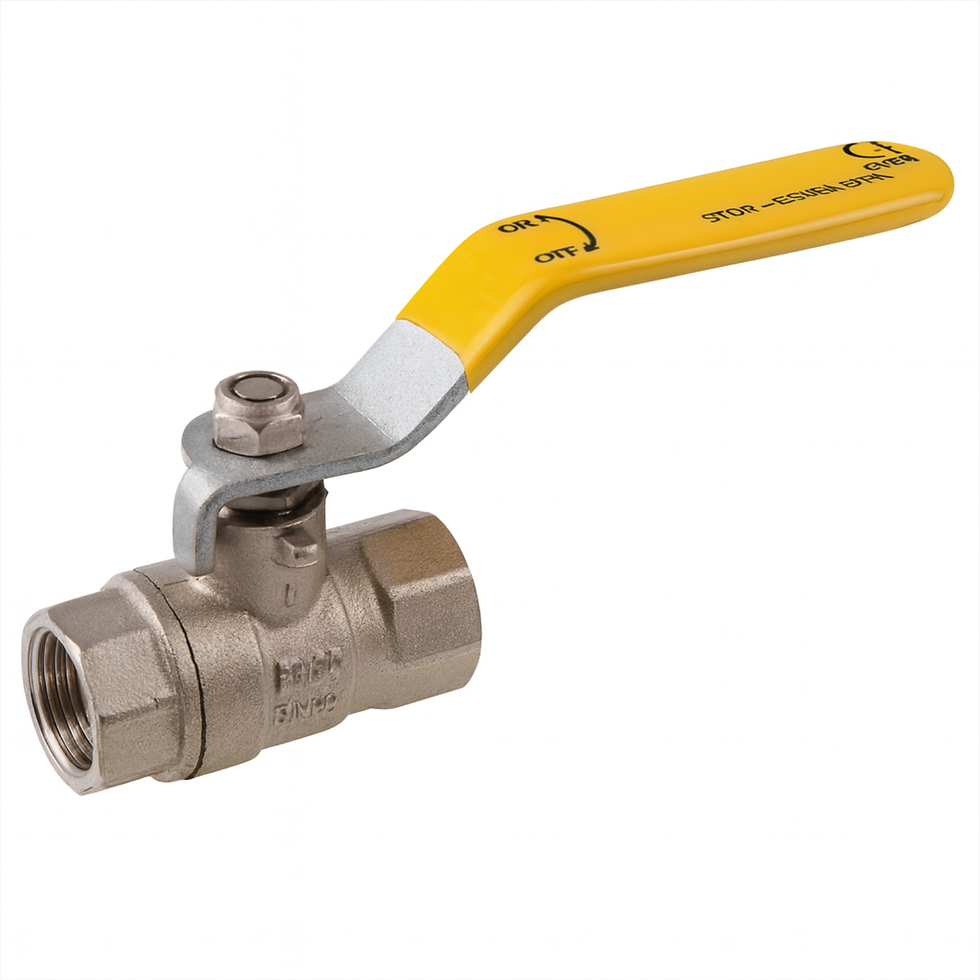 3/4" F x F Lever Ballvalve Gas Yellow Handle