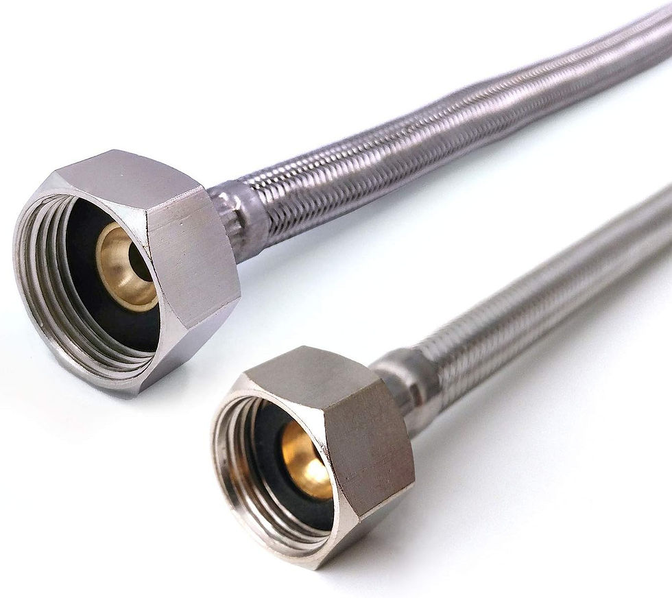 WRAS-Approved Flexi Tap Connector – 1/2" x 3/4" BSP, 500mm, Stainless Steel