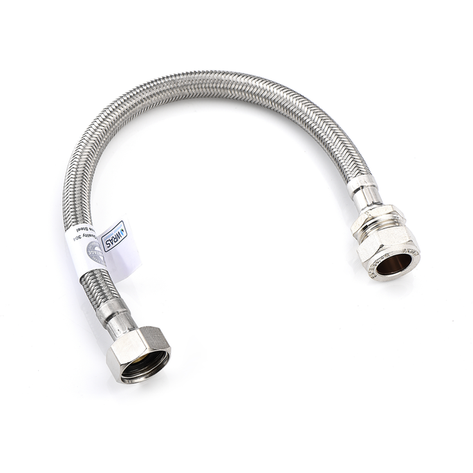 WRAS-Approved Flexible Tap Connector – 15mm x 1/2" BSP, 30cm