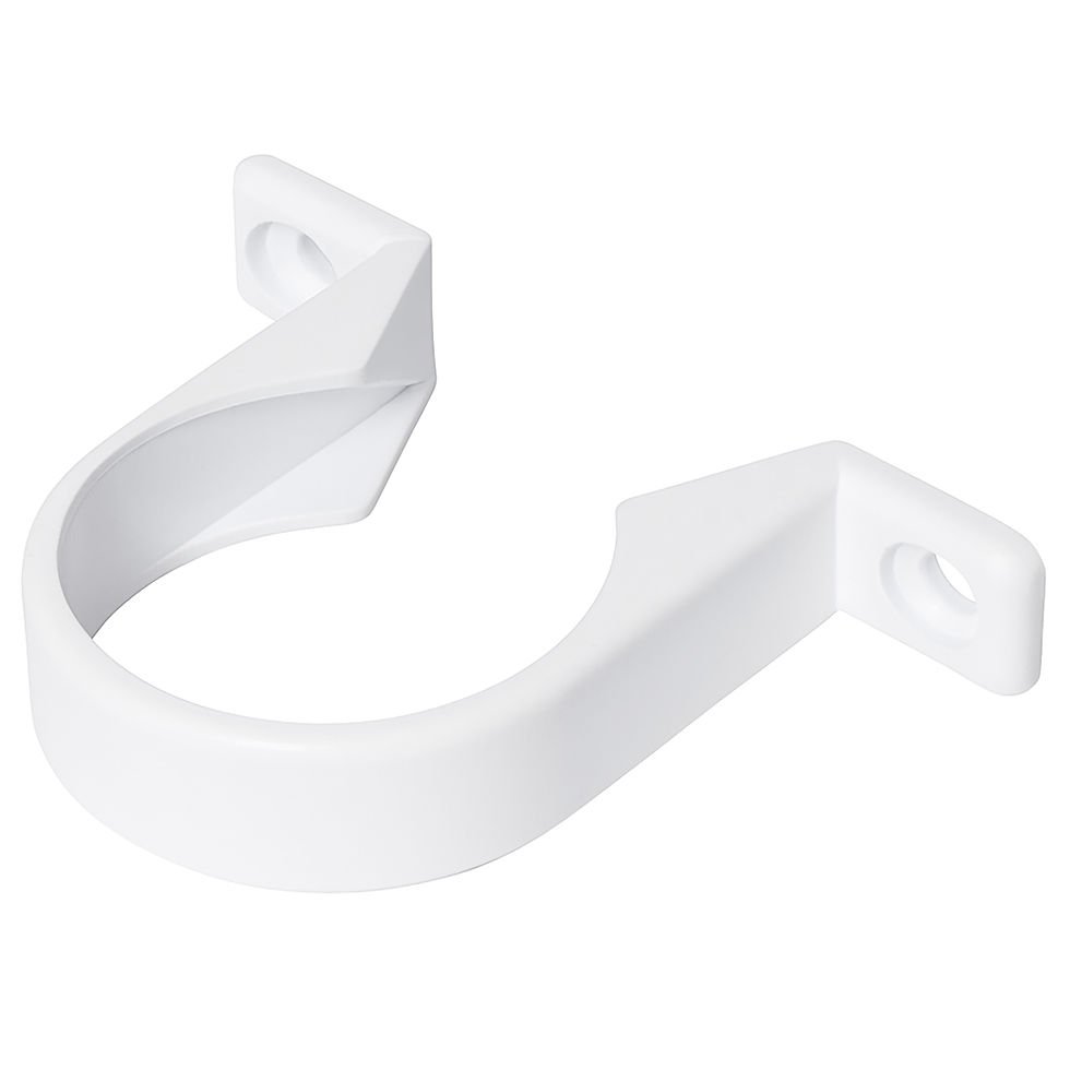 36MM Pipe Clip Solvent White – Black