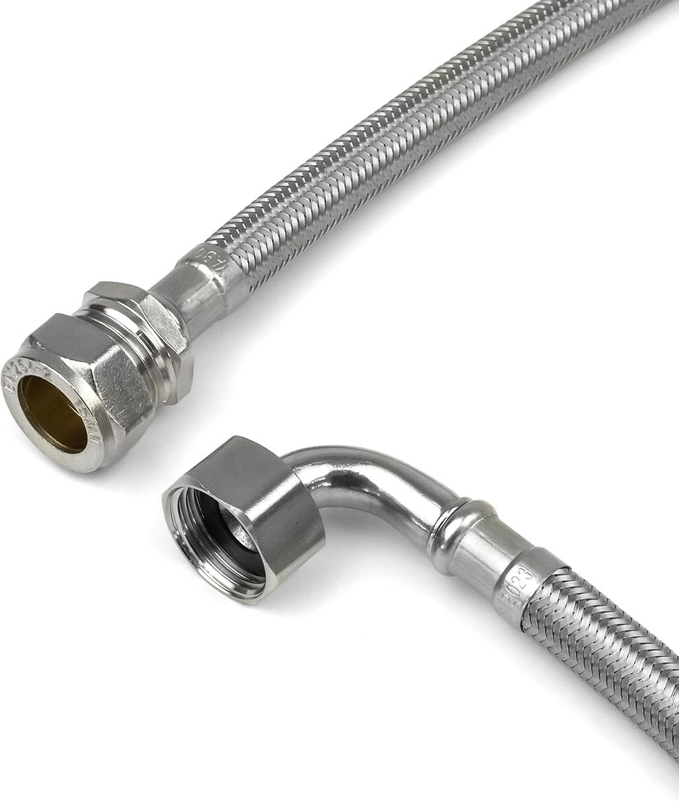 WRAS 90° Elbow Flexi Pipe Connector – 1/2" BSP x 15mm Compression, 500mm