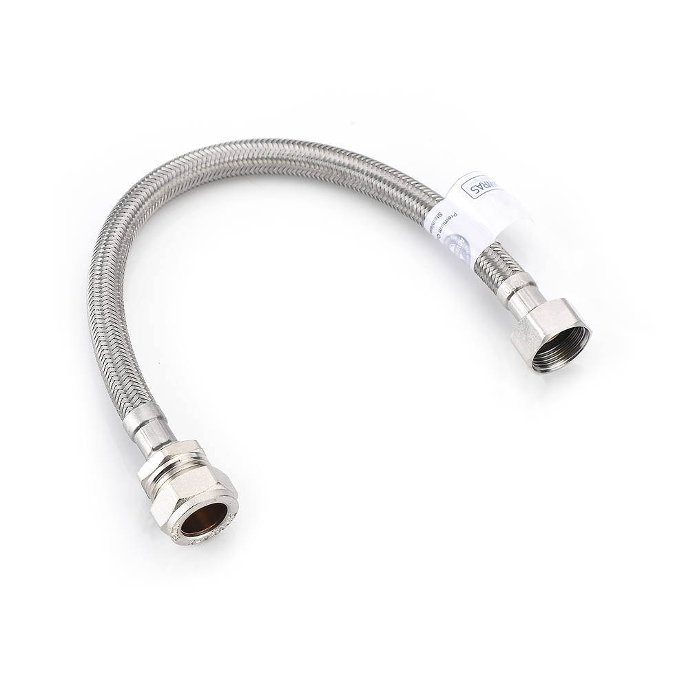 WRAS 15MM x 3/8" x 30CM Flexible Tap Connector – Stainless Steel