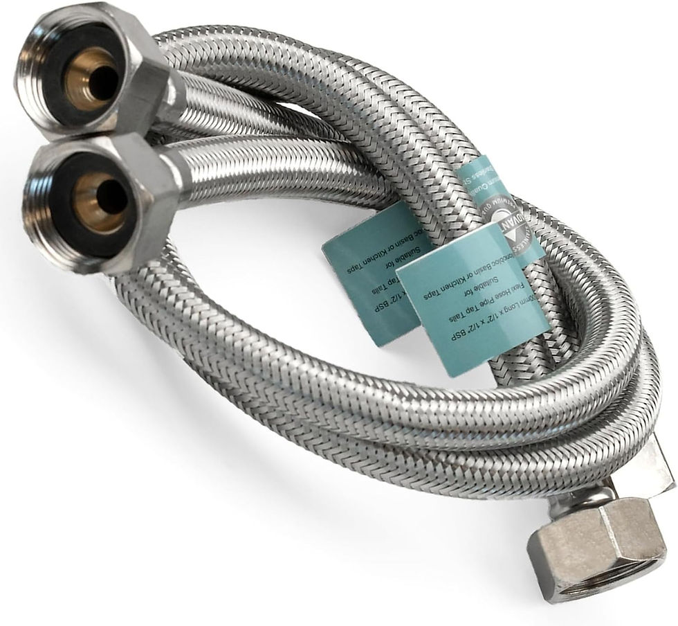Flexi Pipe 1/2" x 1/2" BSP Tap Connector – 500mm (Trade Box of 40 Pairs)