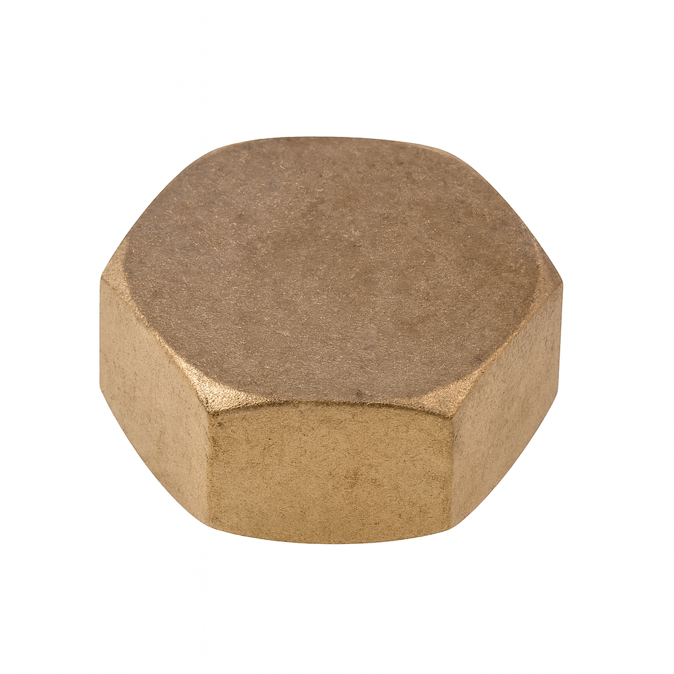 1/2" BSP Blank Nut – Solid Brass (Pack of 10)