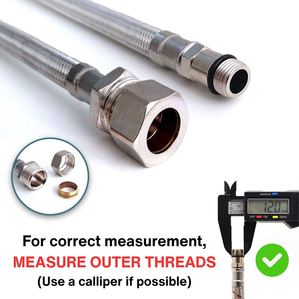 Stainless Steel Flexi Tap Connector Pair – M12 x 15mm Compression, 600mm