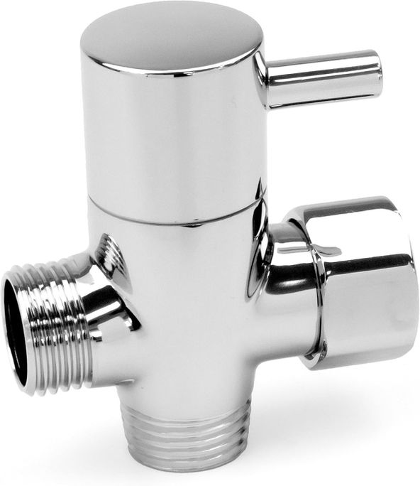 Brass T-Adapter Valve – Chrome, Dual Connection Shut-Off