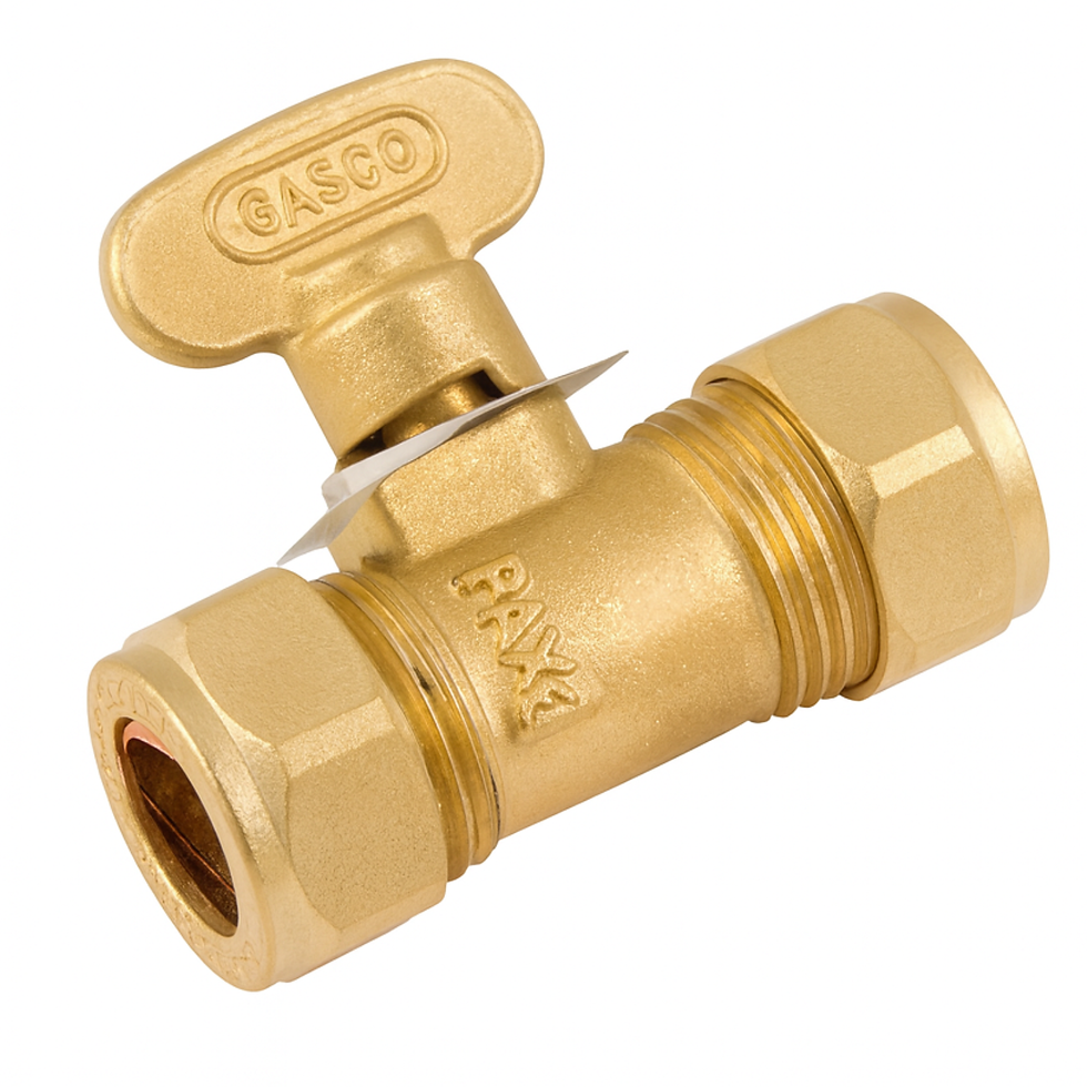8mm Brass Gas Isolating Valve – Compression
