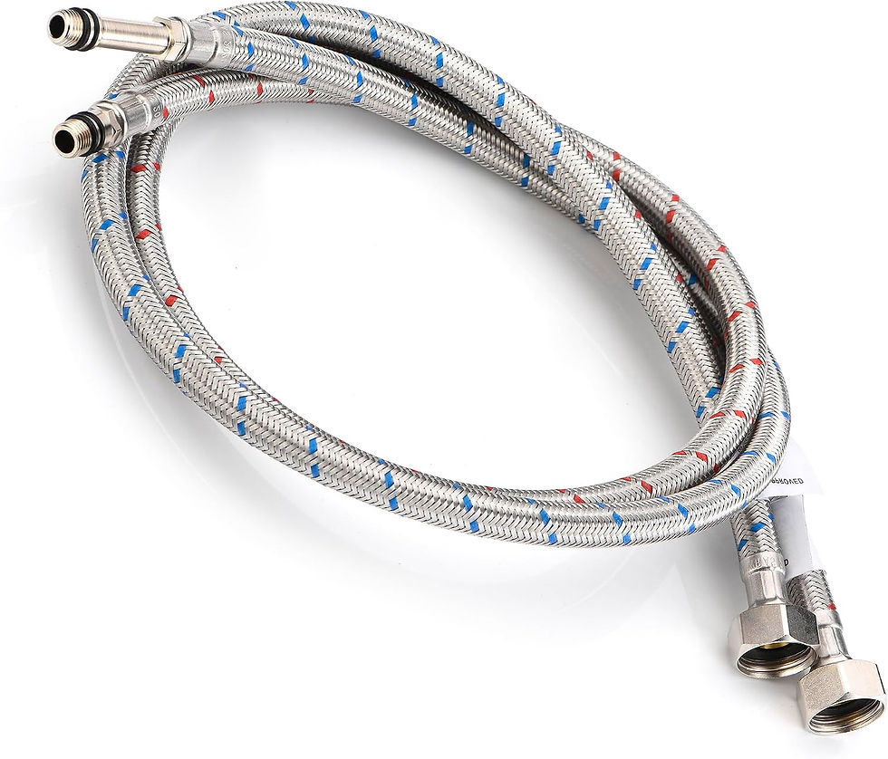 WRAS-Approved Flexi Tap Connector Pair – M10 x 1/2" BSP, 900mm, Stainless Steel