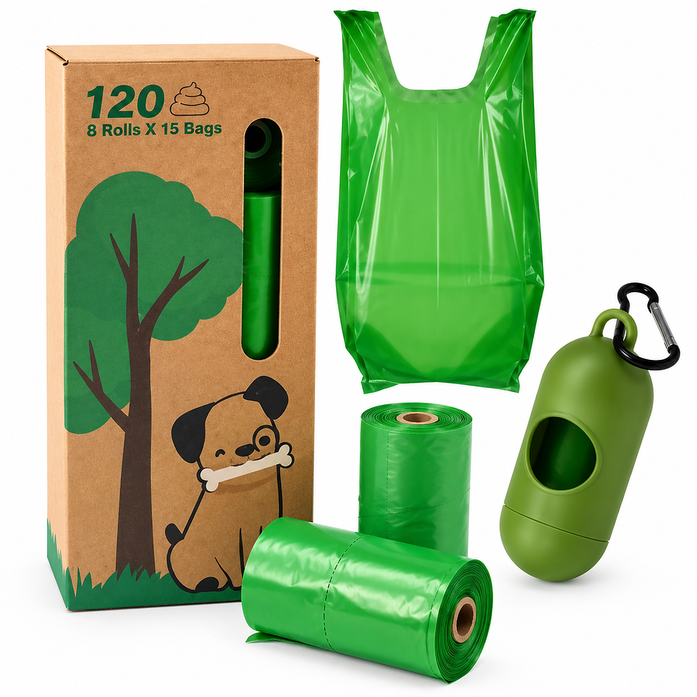 Bio-Degradable Dog Poop Bags with Dispenser Set