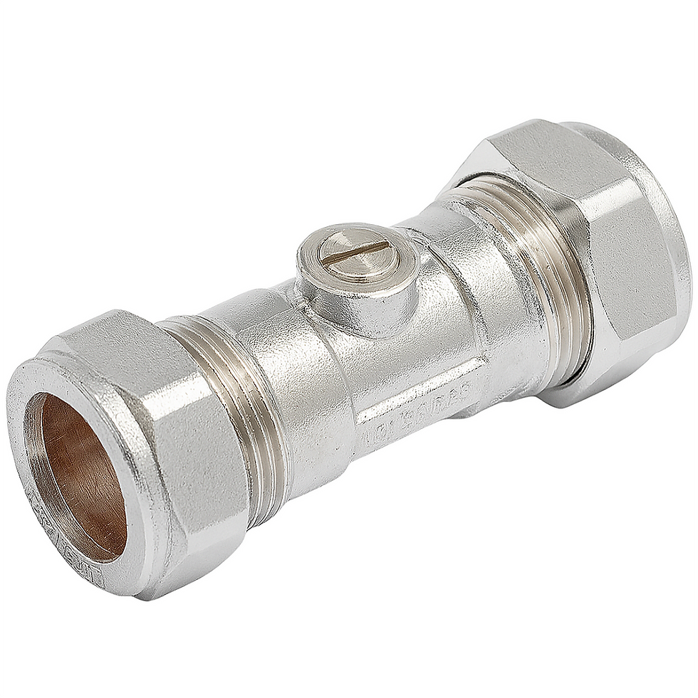 15mm Compression Low Pressure Chrome Isolating Valve (Box of 240)