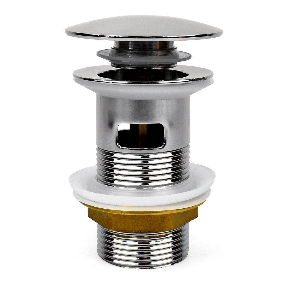 Click-Clack Mushroom Basin Waste – Domed Slotted Waste, Brass Nut