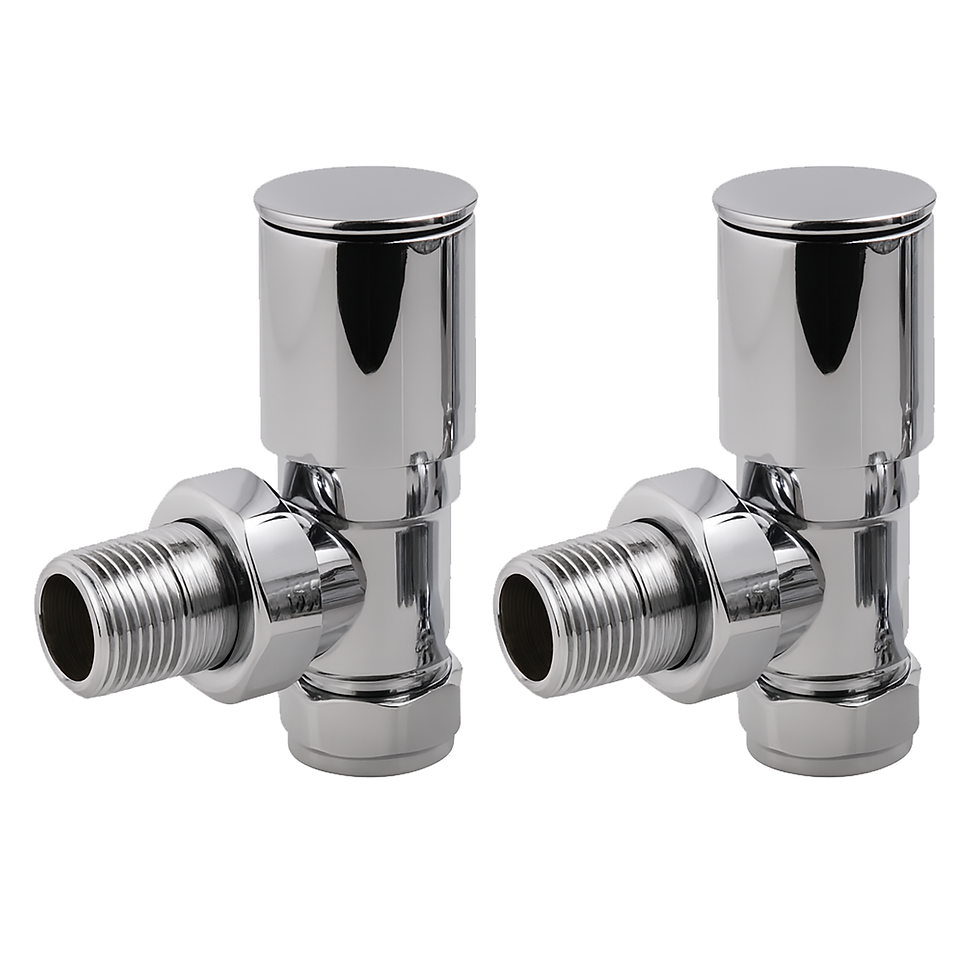 Angle Radiator Valves – Decorative Chrome, Sold as a Pair