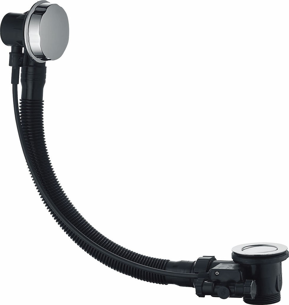 70cm Bath Waste & Overflow Kit – Chrome Pop-Up, Stainless Steel Flange