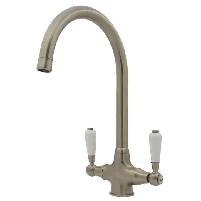 Rune Sink Mixer Brushed Nickel & Ceramic Handles