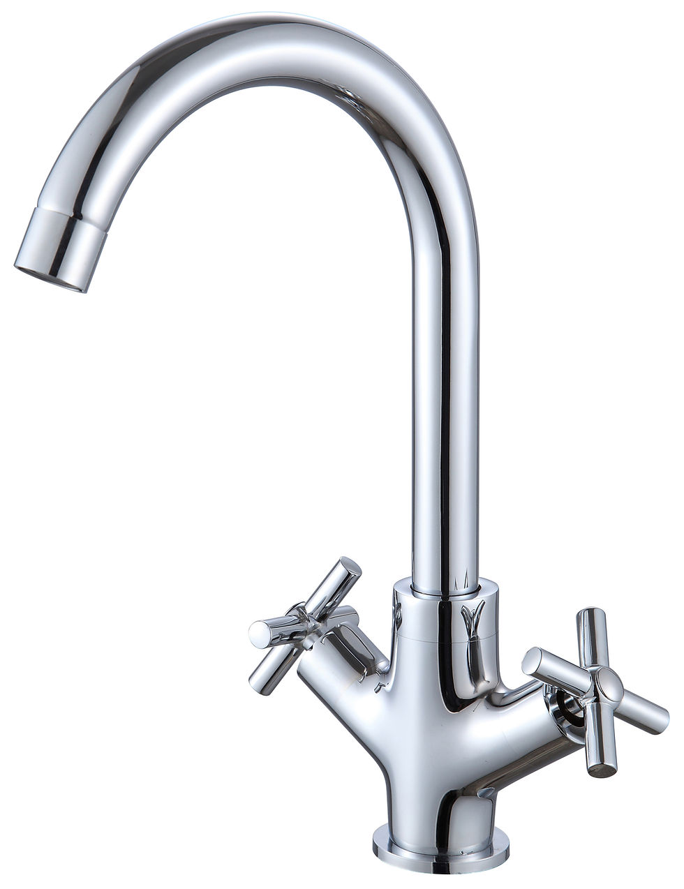 Teles Double Lever Kitchen Mixer Tap – Chrome, Cross-Head Handles