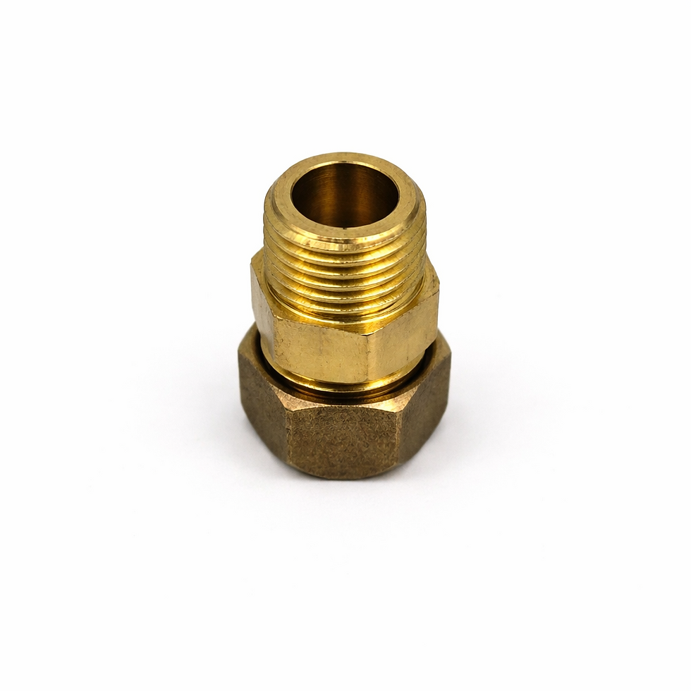 8mm x 1/4" Male BSP Brass Compression Straight Adaptor (Pack of 5)