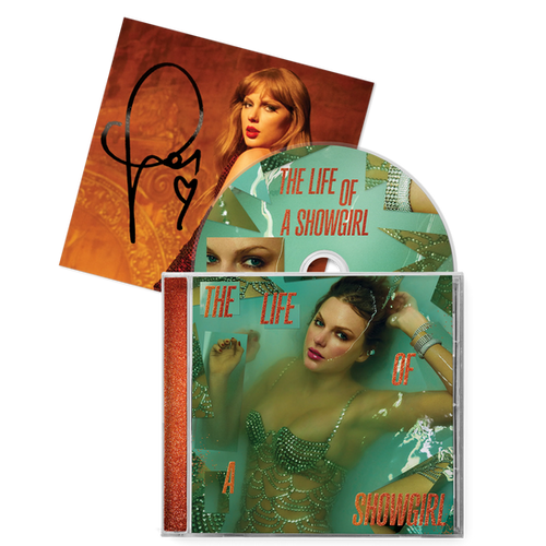 1X CD TAYLOR SWIFT - THE LIFE OF A SHOWGIRL (SIGNED) l CARD