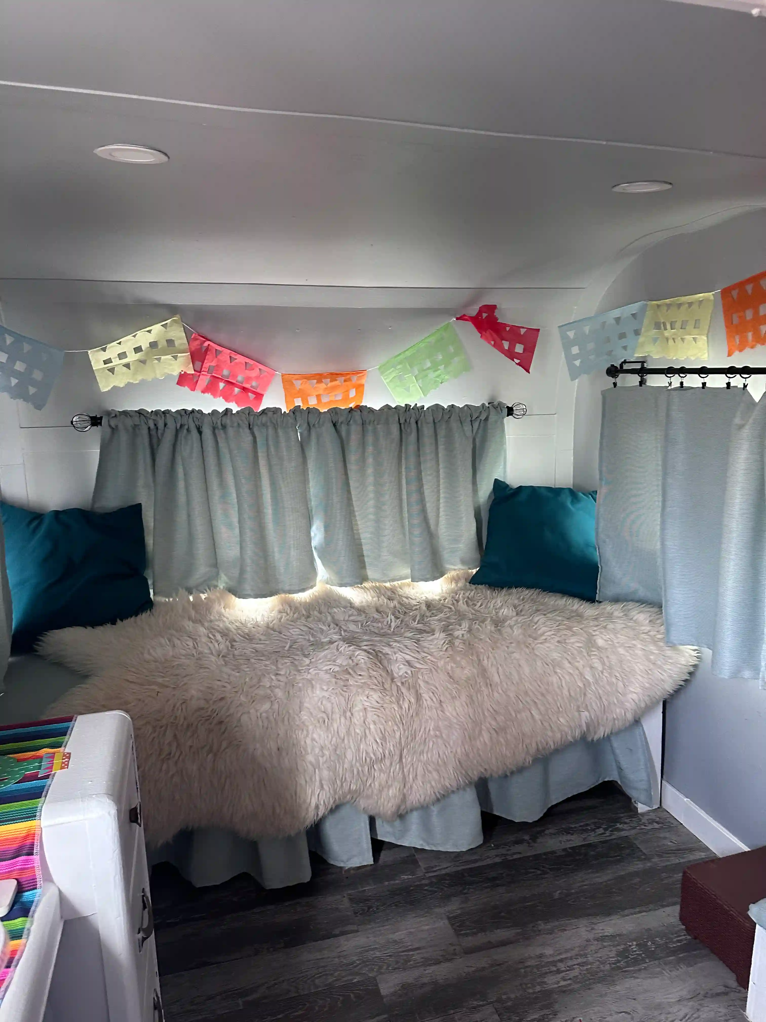 Inside the Camper Photo Booth here the guests sit