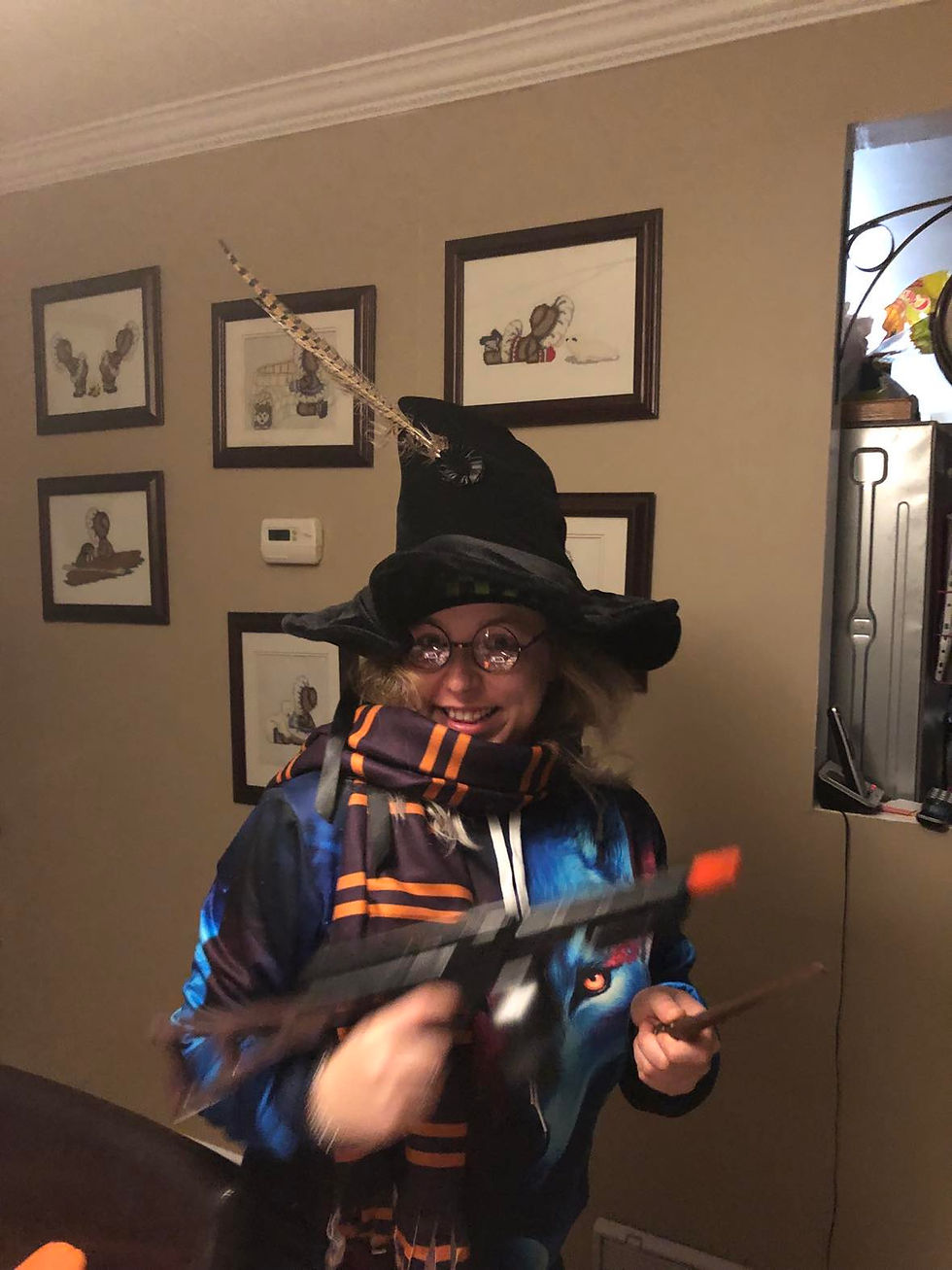 A very few of Harry Potter Props, we even have a life size image, a full cape, the owl, scavs, glasses, wands and other props - these are available when you rent our photo booth in Winnieg and Southern Manitoba