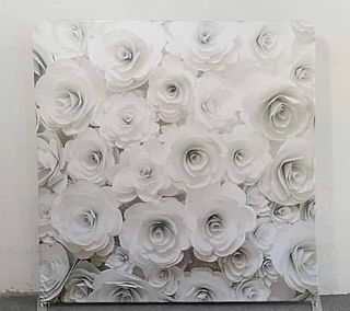 White Paper Rose #1- Photo Booth Backdrop Rental Winnipeg and Southern Manitoba