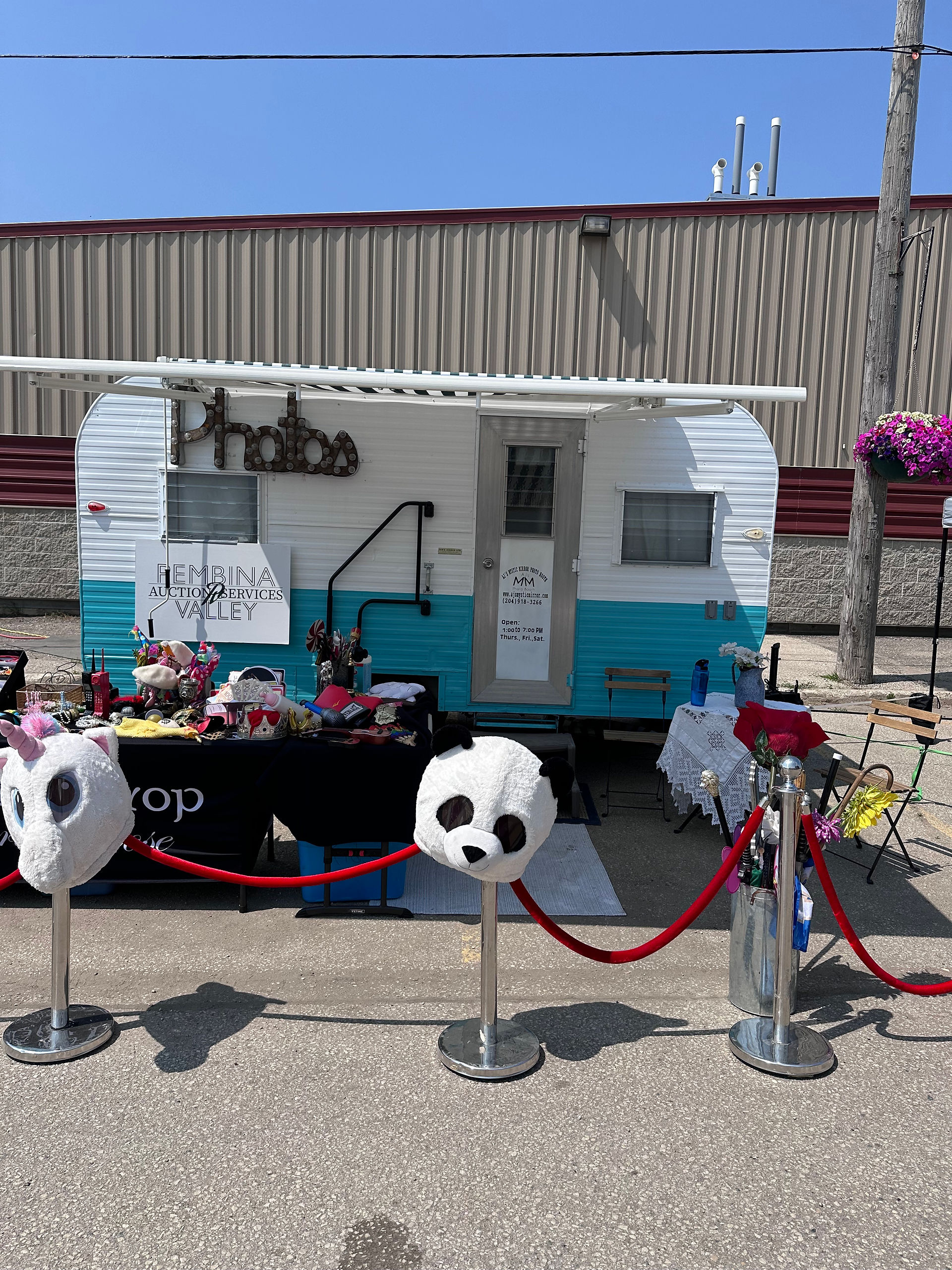 AJ's Mystic Mirror Vintage Camper Set-up at the Carman Manitoba Fair