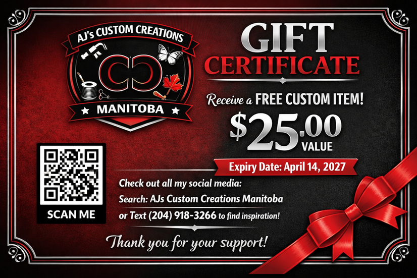 One of the gift certificates we have given away