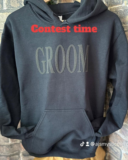 Gave away a groom and Bride hoodie