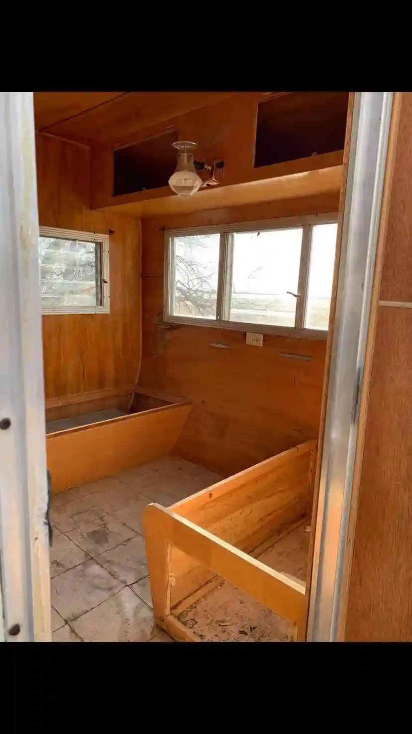 Gutted 1965 Ted's Camper - ready to be changed into a Camper Photo Booth - Striped down