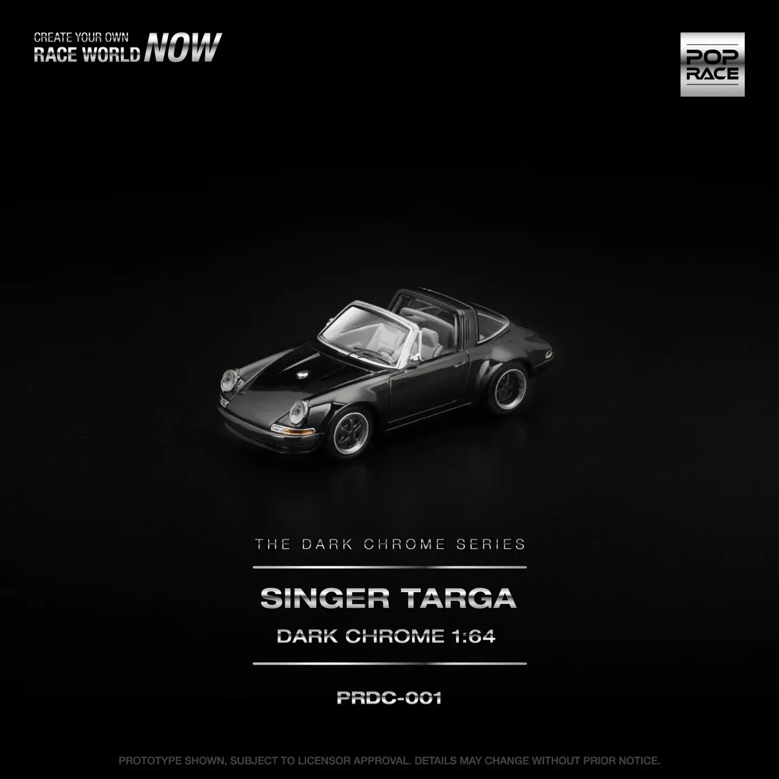 Pop Race 1:64 Singer Targa The Dark Chrome Series