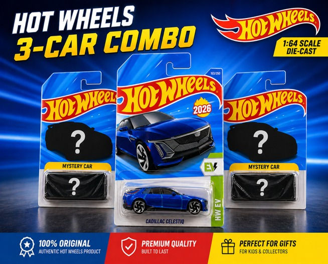 Hot Wheels Cadillac Celestiq + Two Mystery Fantasy Cars 3-Car Combo Pack
