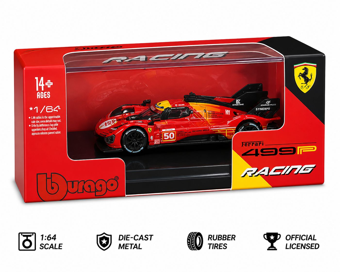 Bburago 1:64 Scale Ferrari 499P No.83 Red