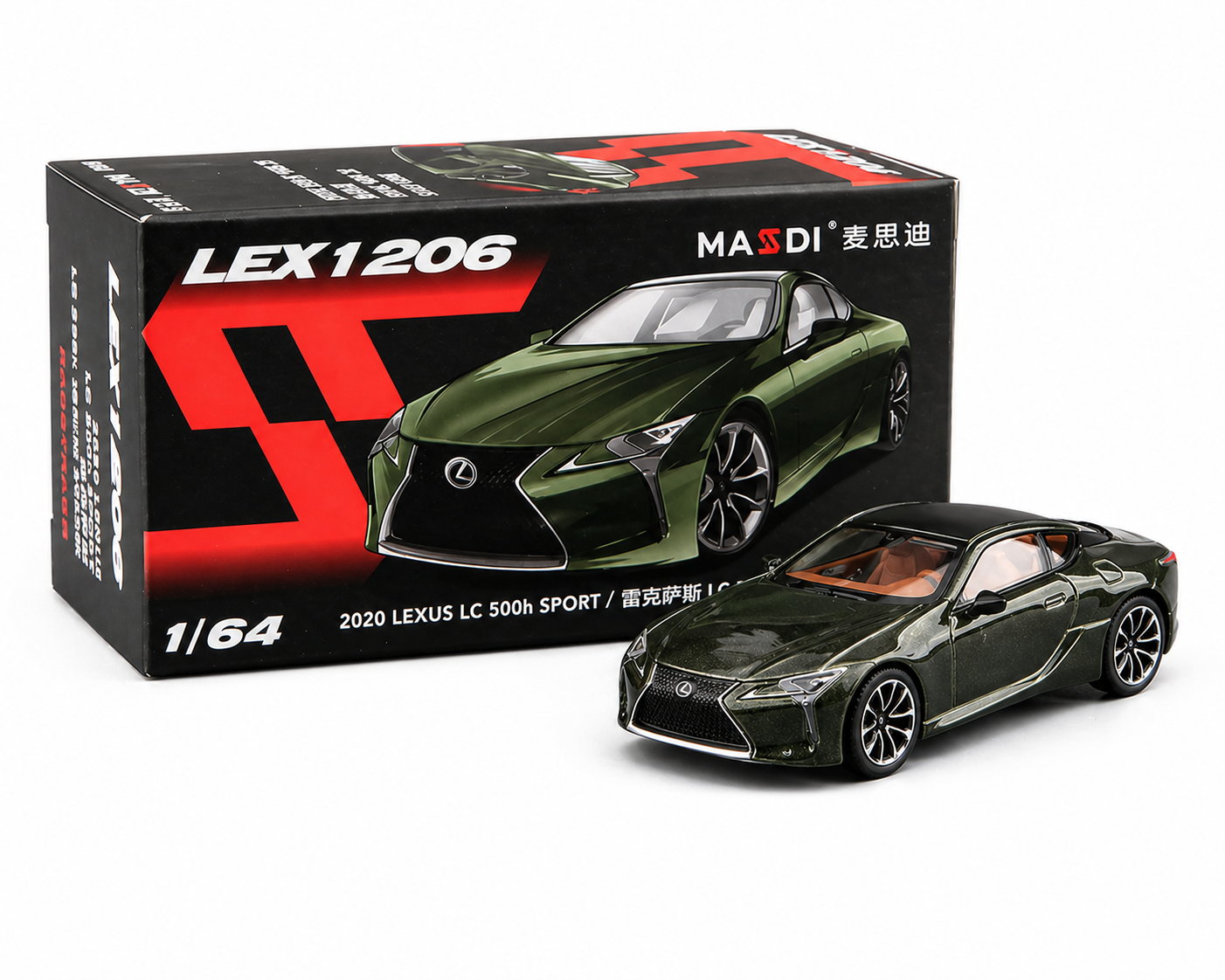 Massdi 2020 Lexus LC 500h Sports 1:64 | Green | PREMIUM DIECAST CAR