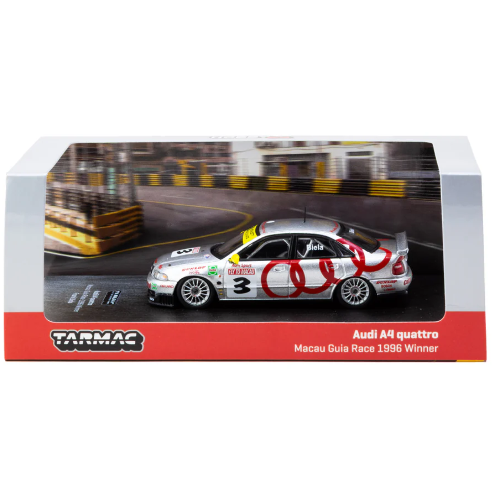 Tarmac Works Audi A4 Quattro Macau 1996 Winner 1:64 Model