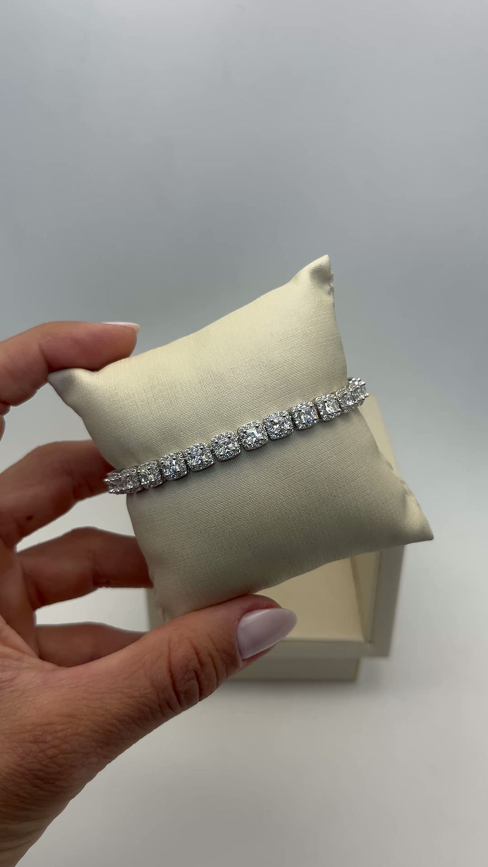 Miniatura: Pulseira zircônia quadrada 