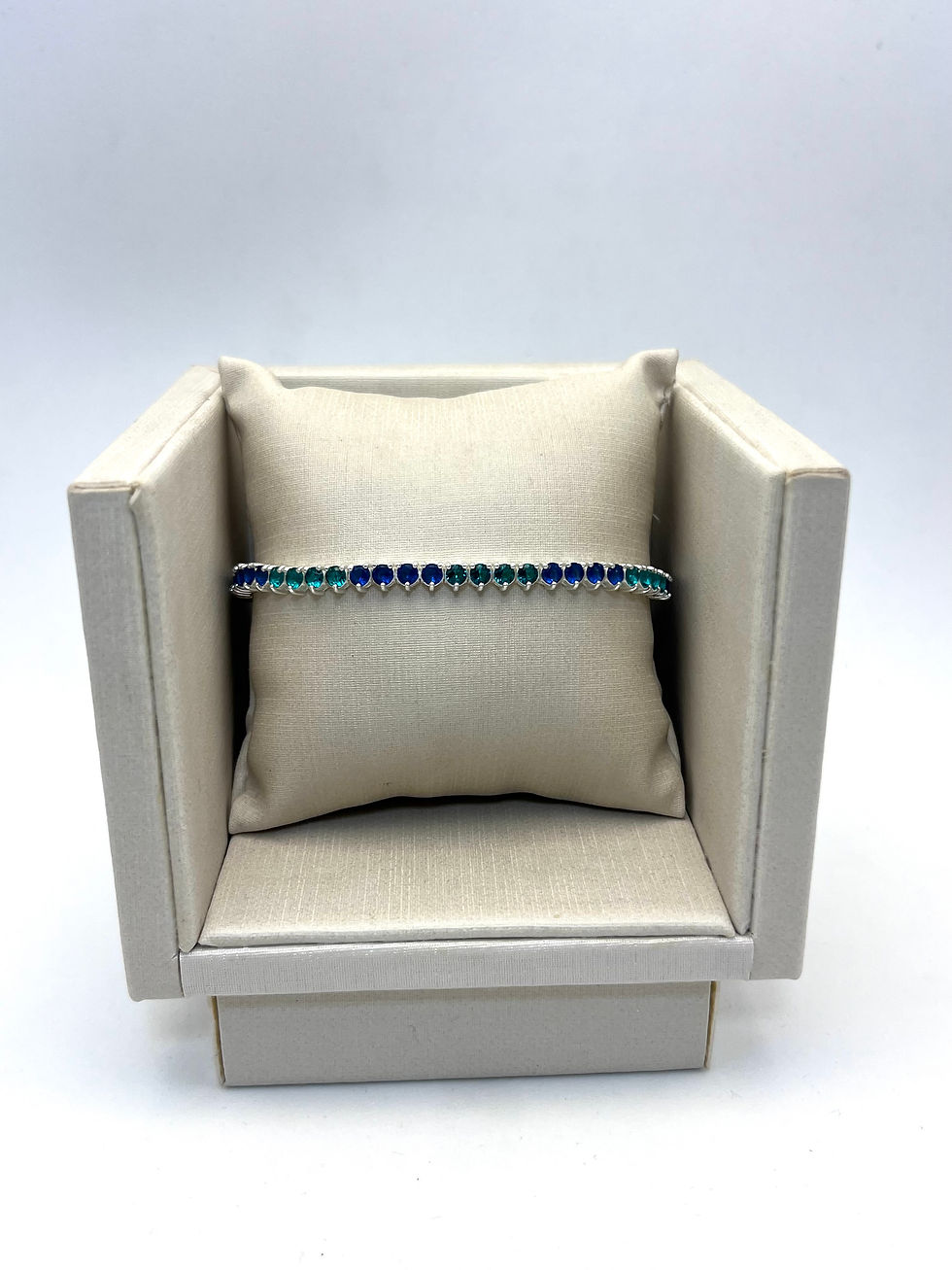 Miniatura: Pulseira Riviera zircônia verde e azul 